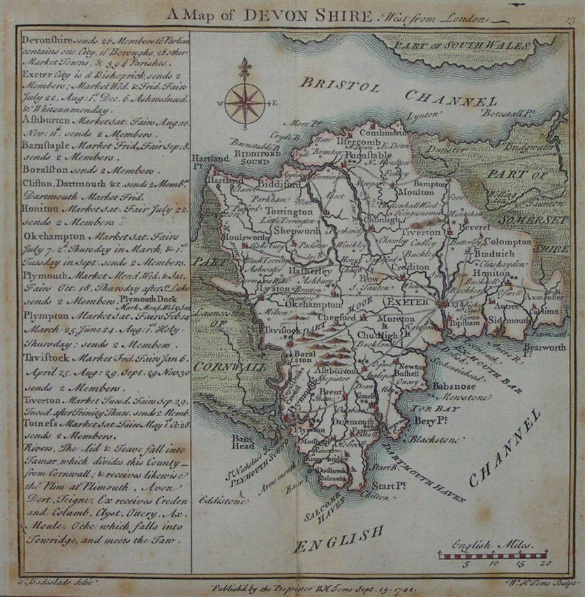 Map of Devon - Badeslade